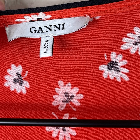 Ganni Crepe Floral Tiered Maxi Wrap Dress Size 36 US Small - Picture 2 of 11